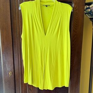Cable & Gauge Sleeveless Top in Neon Green